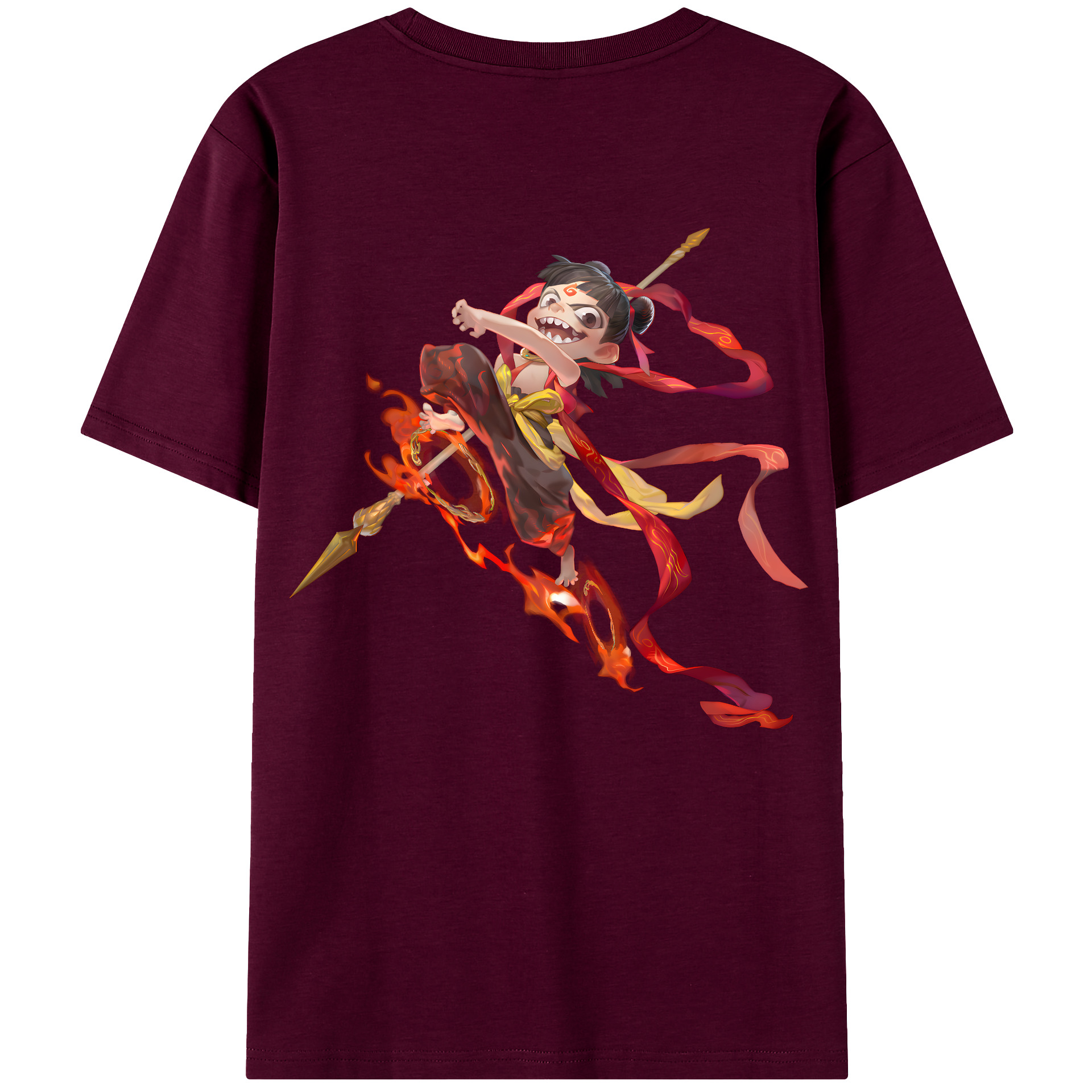 （画像用） Ne Zha 2 ナタ 魔童の大暴れ レディース半袖Tシャツ(バックプリント)
